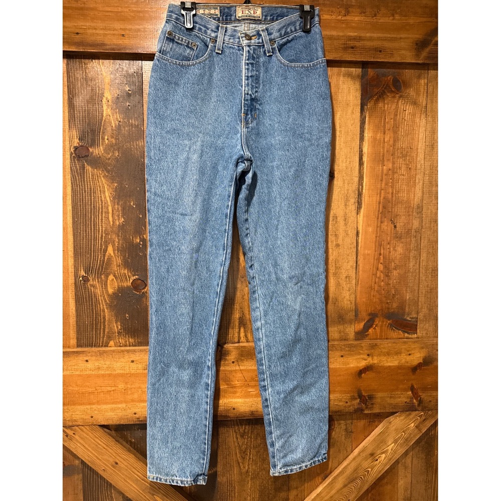 Vintage EXP Jeans by Express High Waisted Straight Leg Medium Wash Denim 7/8 USA
